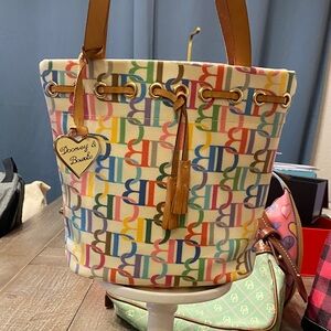 Dooney & Bourke Colorful Logo Small Canvas Tote (OBO).